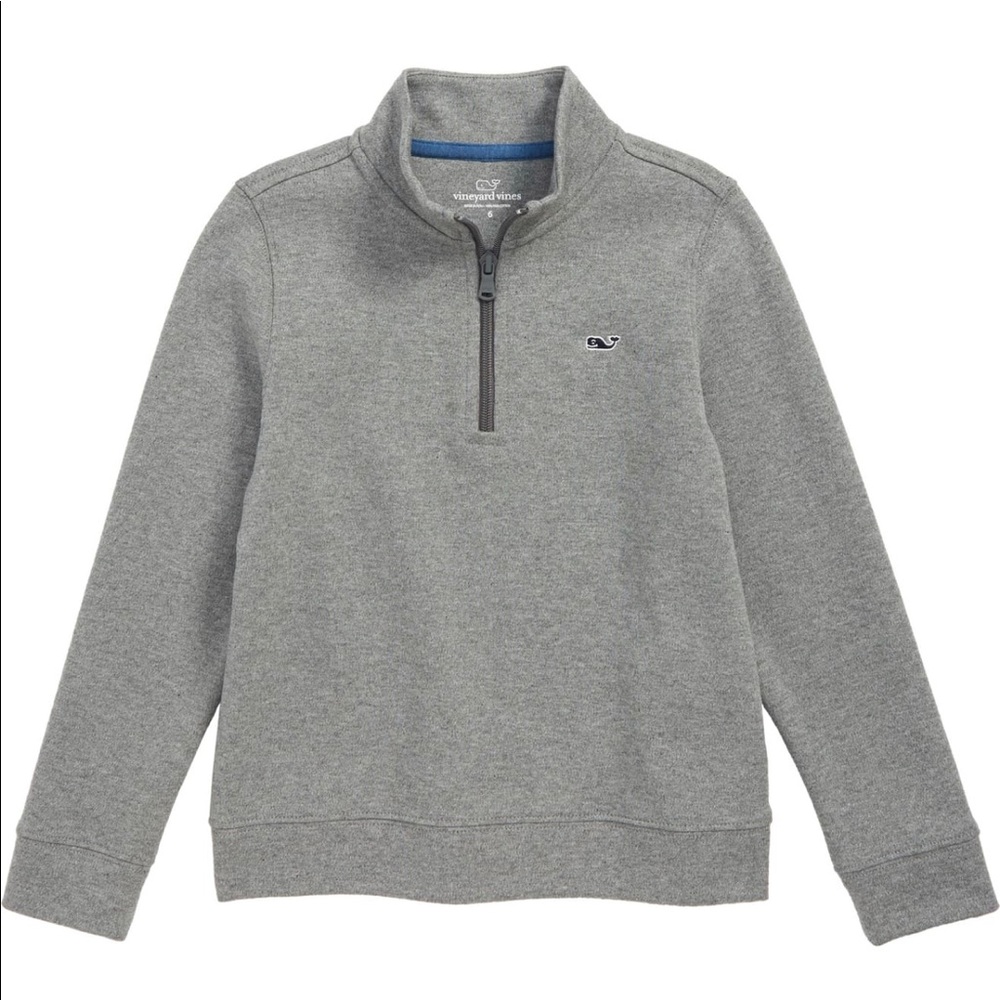 Vineyard Vines Gray Heathered Half Zip. EUC